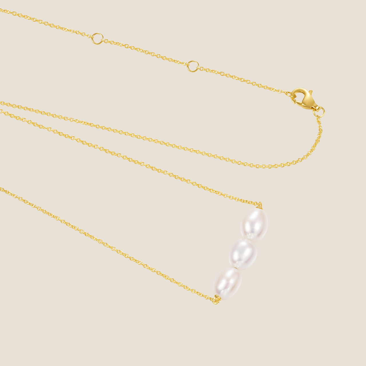 Baroque Pearl Trio Chain Necklace