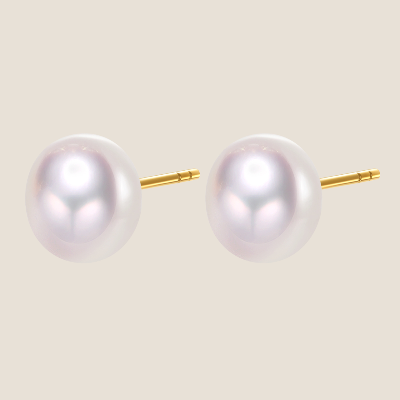 Flat Baroque Pearl Studs